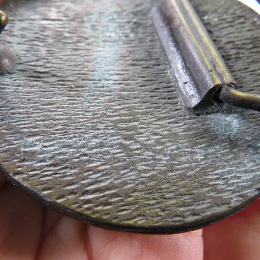Vintage Round Metal Brass Buckle 2.5